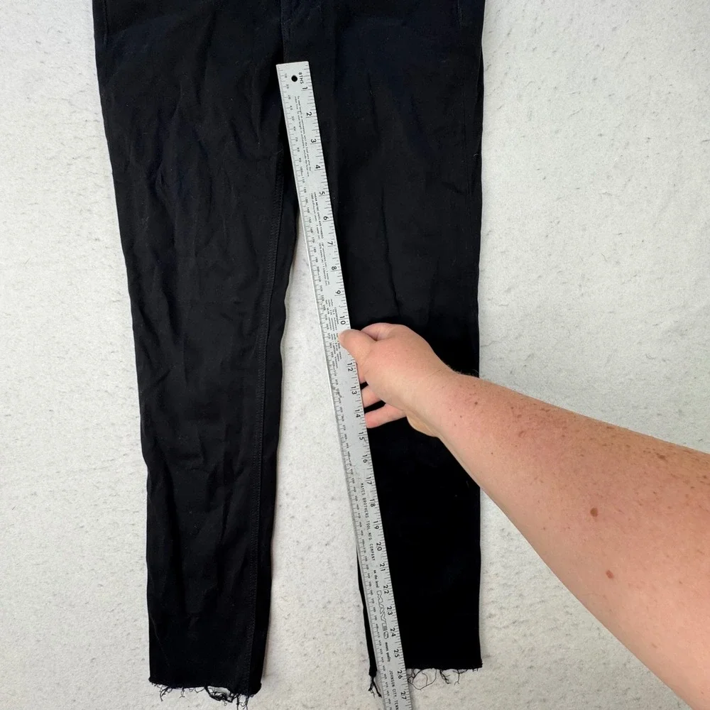Rag & Bone Skinny Jeans Women 28 Black Plush Raw Hem W1503O163 Minimalist Edgy